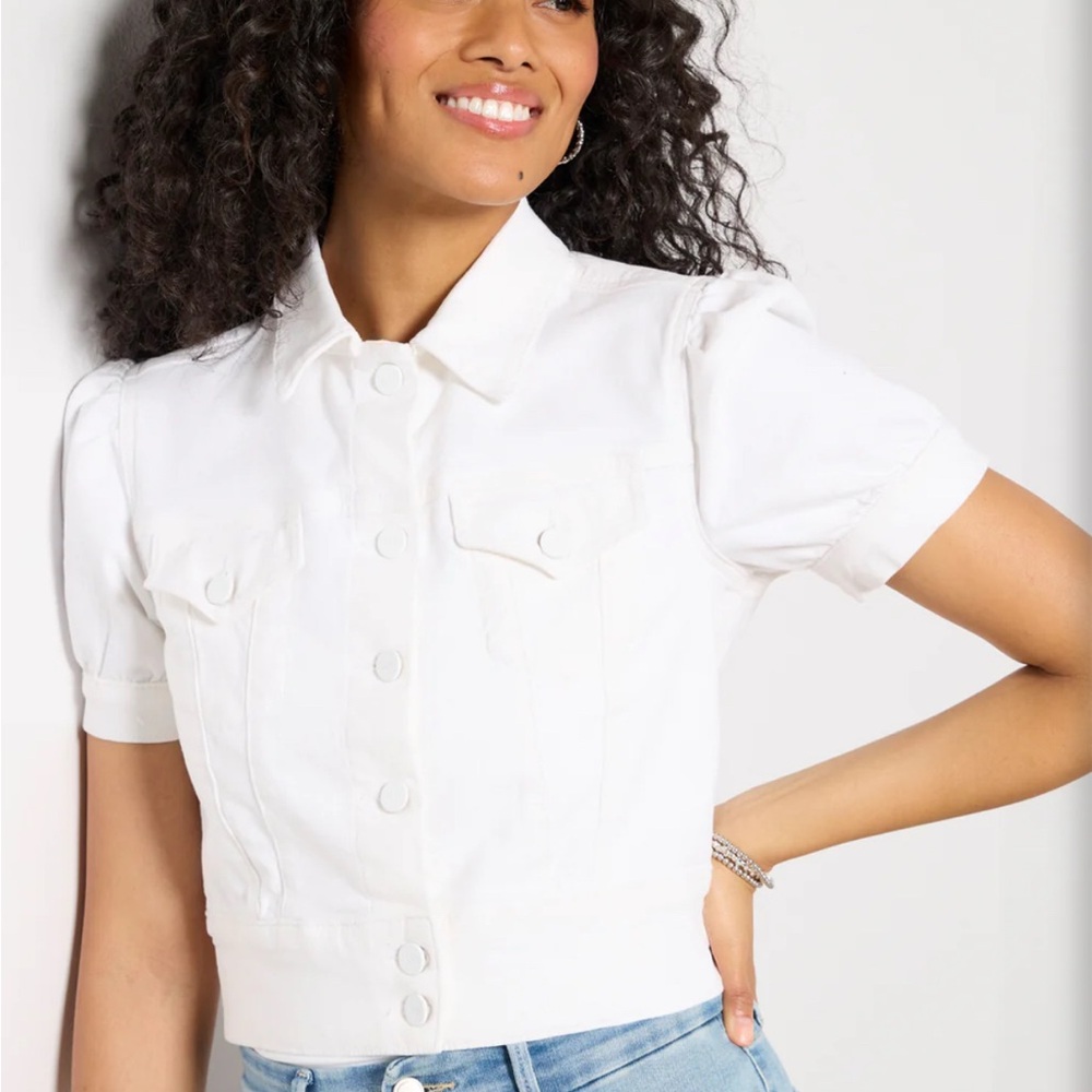 NWT PAIGE White Denim Jean Kendra Jacket